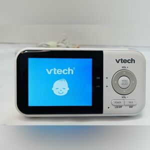 VTech Portable Baby Monitor with White Housing and Blue Display Screen
